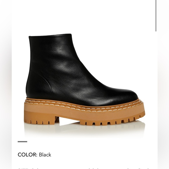 Proenza Schouler Black Lug Sole Boots, Size 38.5, Like New - Picture 4 of 13